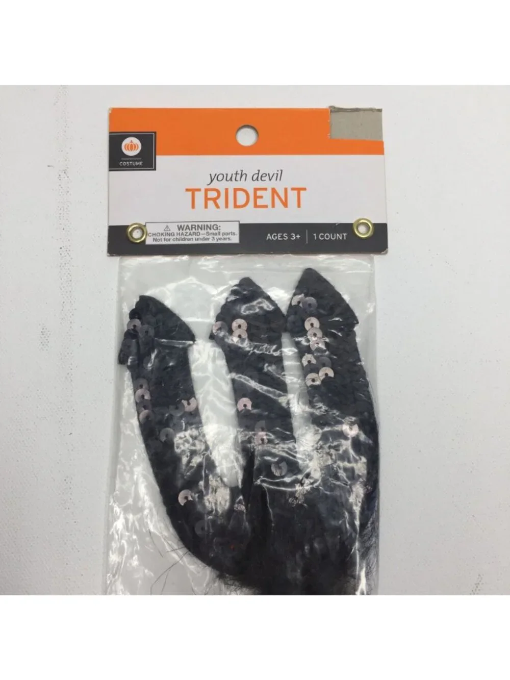 Youth Devil Trident Black Sequin Halloween Costume Accessory Ages 3+ New Package - Picture 2 of 6